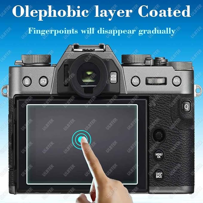 Screen Protector for Fujifilm X-T30 II Fuji X-T30II Silver/Black [3+2Pack] with Hot Shoe Cover, Tempered Glass Cover 0.3mm 9H Hardness Anti-Scrach Anti-Bubble