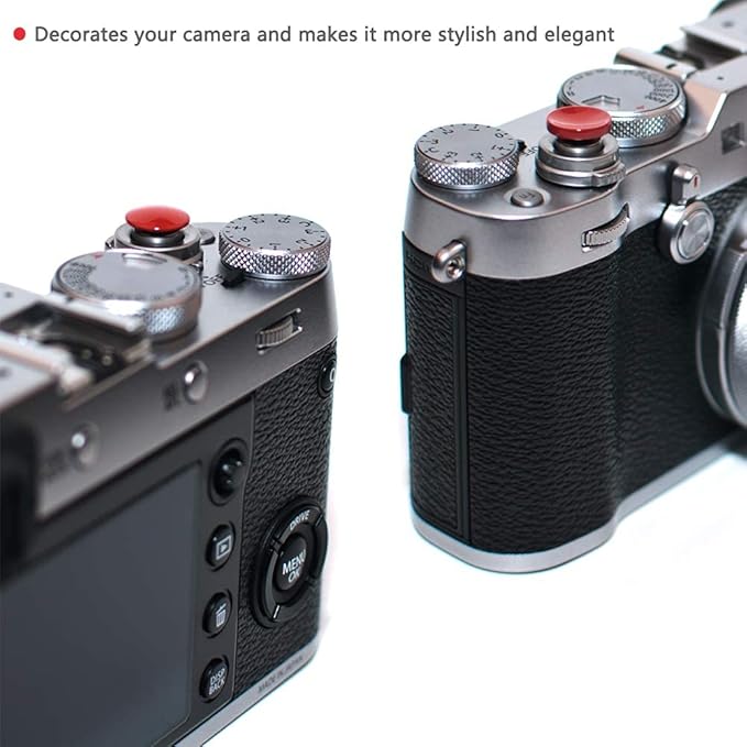 Dark-red Metal Soft Shutter Release Button,Delicate Camera Shutter Button 11mm Concave 10mm Convex Surface(2 Pack)