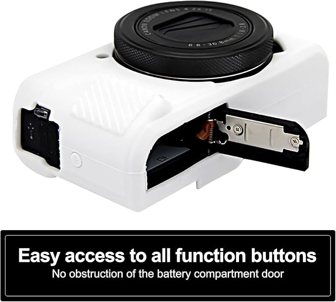 Easy Hood G7X Mark II Case G7X Camera Silicone Case, Soft Silicone Protective Cover for Canon Powershot G7X Mark II DSLR Camera (White)