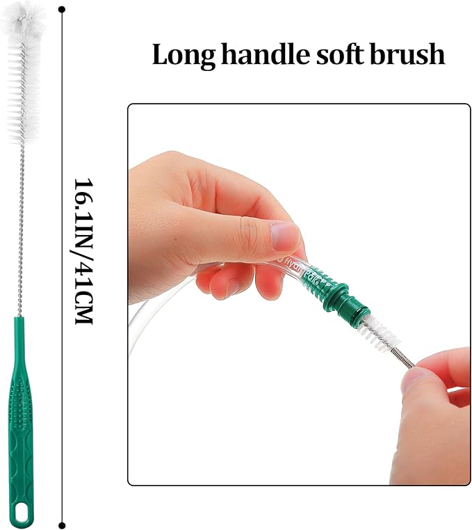 Feekoon Reservoirs Backpack Accessories Hydration Bladder Cleaning Kit with Flexible Long Brush for Hose, Small Bite Valve and Big Brush, Drying Collapsible Bladder Frame, Carrying Pouch