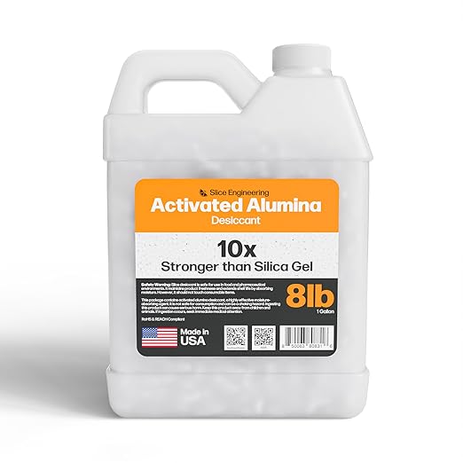 Slice Engineering (8lb) Activated Alumina Desiccant | 10X More Powerful Than Silica Gel | Infinitely Rechargeable | Prevent Wet Filament | Reusable Desiccant | Made in The USA