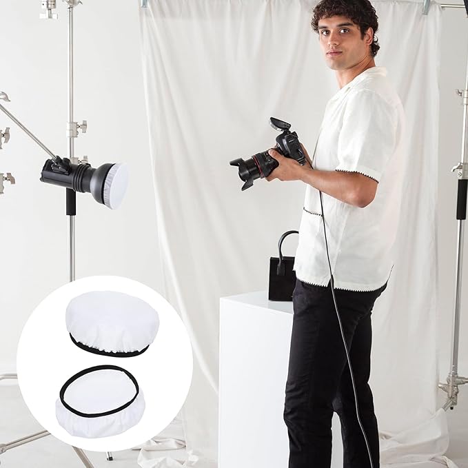 7"/18cm Light Diffuser,Soft Diffuser Lamp Cover White Lamp Shade Diffusers,Great for Studio Strobe Reflectors, Video Shooting (8Pcs)