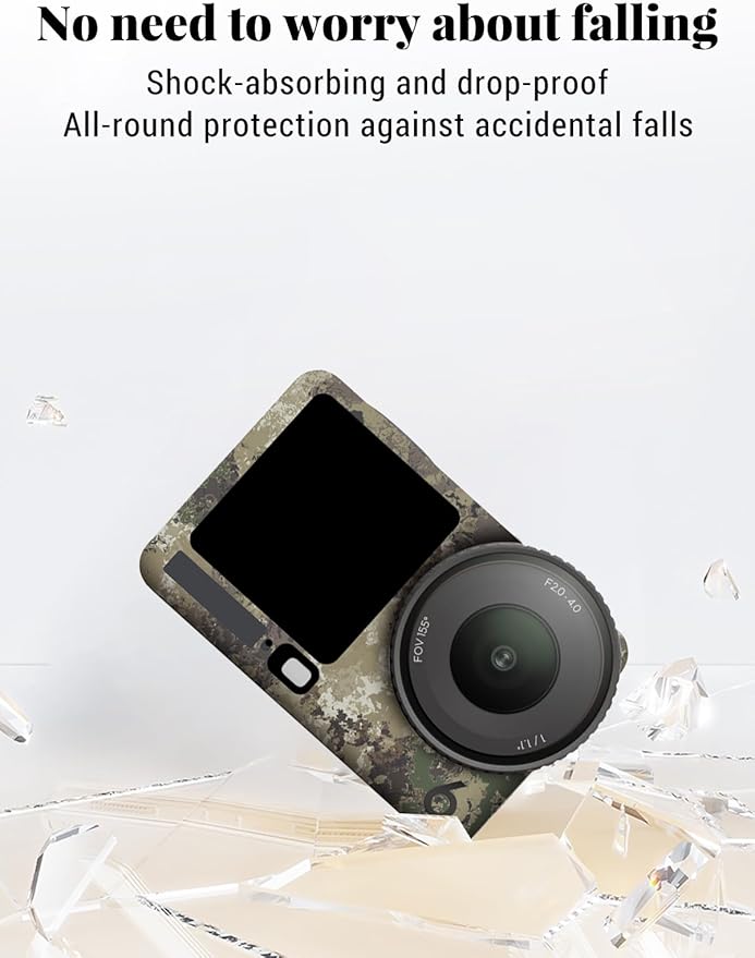 ZBAGUG for DJI Action 6 Skin Full Body Wrap, Anti-Scratch Waterproof Protective Sticker, Full Coverage Action Cam Wrap, for DJI Action 6 Accessories, Camouflage