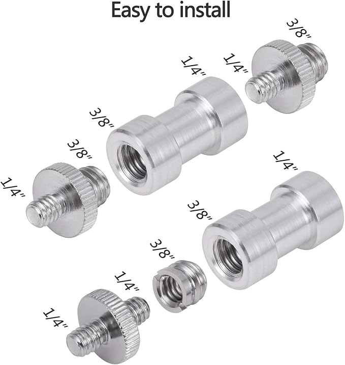22pcs Camera Screw Adapter, KWOKWEI Camera Screw Mount Set 1/4" to 1/4" and 1/4" to 3/8" Tripod Screw Adapter Converter, Metal Camera Mount Adapter for Camera, Monopod, Ball Head, Light Stand