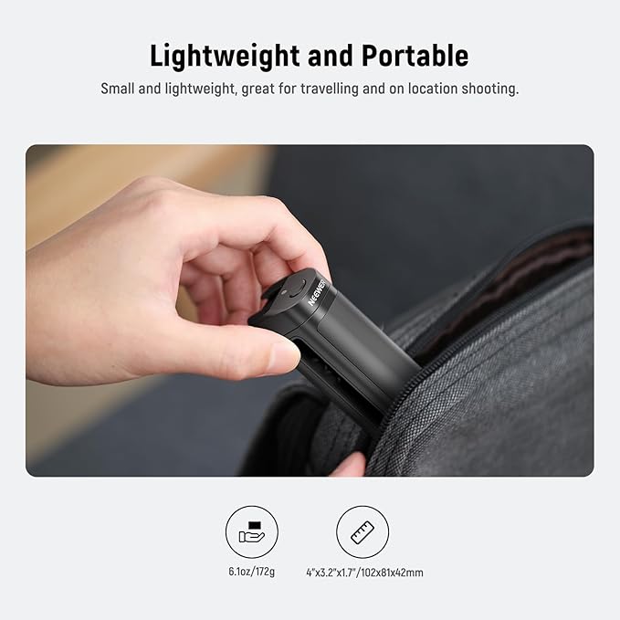 NEEWER Side Handle Grip with Wireless Remote Control Button Shutter Trigger for Smartphone Cage Video Rig, 2 Mount Adapters with 1/4" Screws & Locating Pins, Compatible with SmallRig Cages, PA005E