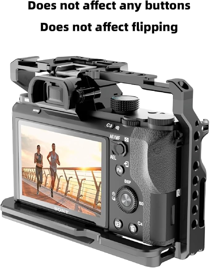 Kalofaye Aluminum Alloy Camera Cage Kit Replacement for Sony A7 M3 /ARIII / A7III / A7II / A7SII / A7RII with Top Handle Grip Wooden Side Handle