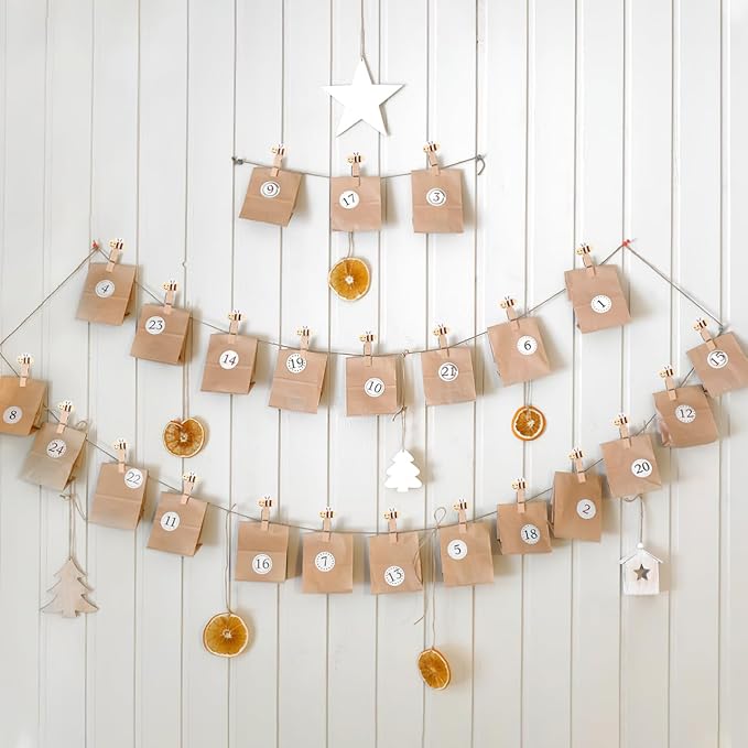 BESTonZON 30 Pcs Hanging Photo Display with Clips Twine Cartoon Bee Mini Clothespins for Photo Display Craft Snack Clips Party Decoration