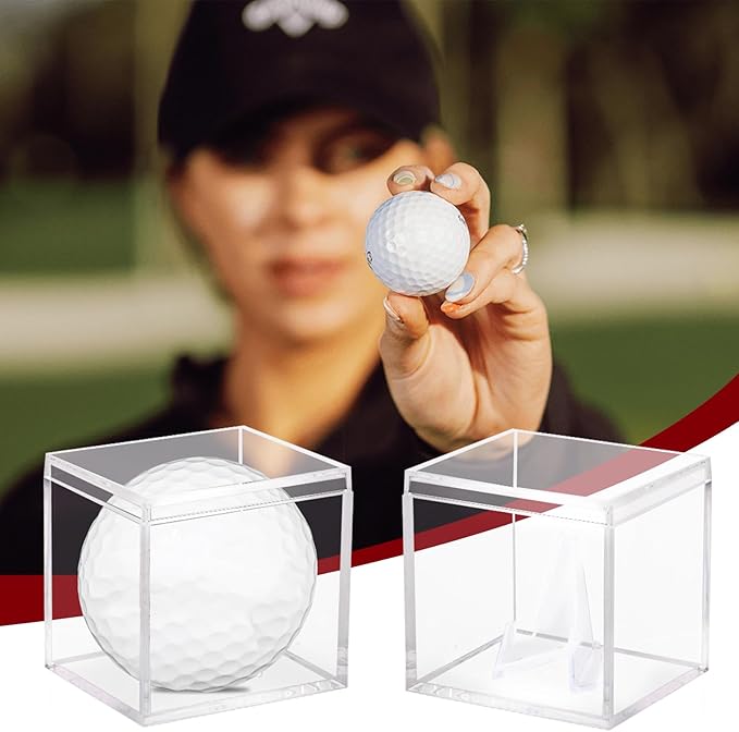 3 Pack Championship Ring Display Case Clear Acrylic Display Case Mini Football Baseball Softball Ring Holder Display Box Single Stand 1 Slot Ring Hole Storage Box Gift for Sports Fans, 2.16 Inch