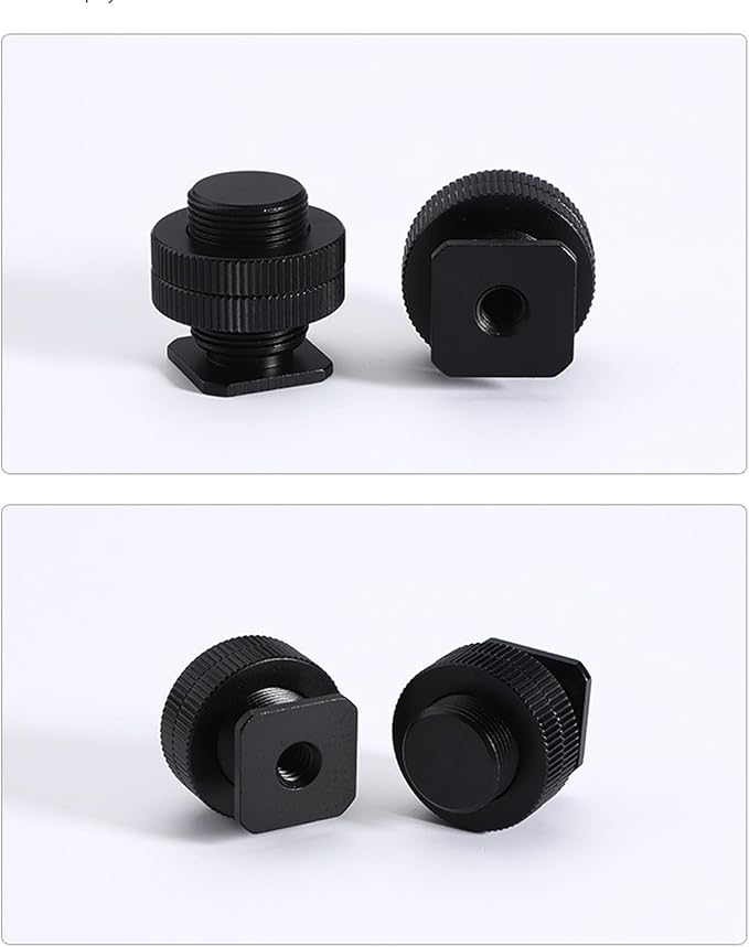 Camera Tripod Adapter Mount Kit 1/4 to 1/4 Screws, 1/4 to 3/8 Converter Thread Screw, Hot Shoe Male or Female Screw Set for Tripod Monopod Flash Plate Mount(2pcs 5/8 Mic. Screw)