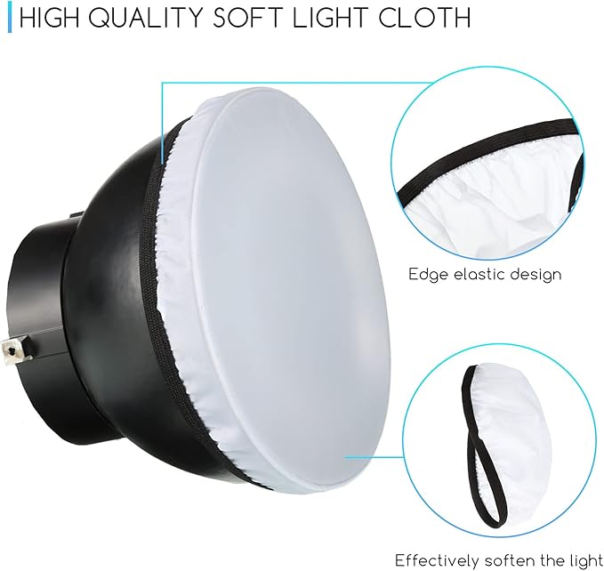 4 Pieces Diffuser Lamp Sock Soft Cover 7 Inches/ 18 cm Standard Cloth Diffuser Light Sock Lampshade Reflector Lamp for Strobe Flash Light Speedlite(White)