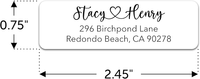 Personalized Return Address Labels - Custom Address Stickers on Sheets for Wedding Invitations (100-1000 Labels)