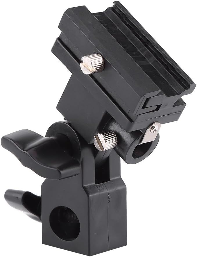 2PCS Camera Flash Mount, Light Stand Bracket Flash Umbrella Holder 180° Hot Shoe Mounting Bracket Lightweight for Photo Video Photography