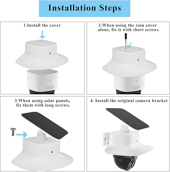 Camera Rain Cover is Only Compatible with Eufy Security SoloCam S340,Sun Shade Rain Shield Outdoor Camera Cover,Protective Cover for Security Cameras,Easy to Install