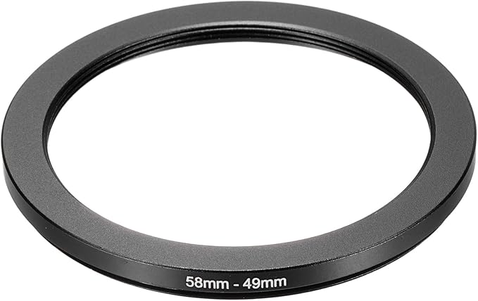 PATIKIL Step Down Ring Adapter 58mm to 49mm, Filter Step-Down Rings Camera Lens Filters Metal Ring Digital for ND IR DSLR Lenses, Black