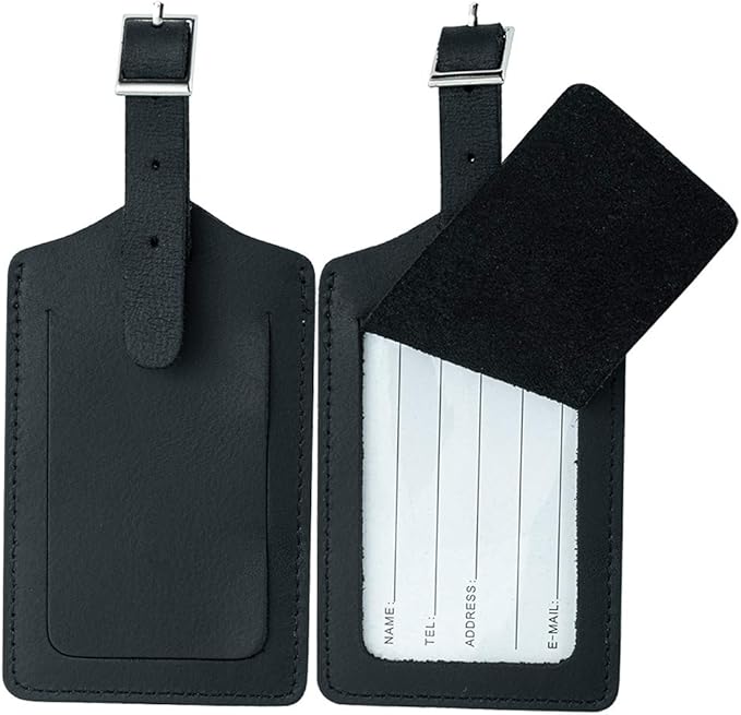 Genuine Leather Luggage Tags & Bag Tags 2 Pieces Set