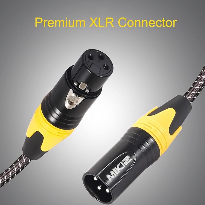 XLR Cables Braided 15 Feet 6 Pack for Microphone - 3-Pin XLR Male to Female Audio Cables