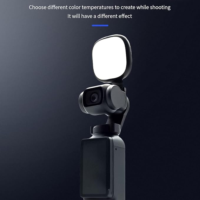 LED Video Light for Osmo Pocket 3, Fill Light Vlog Selfie Light with Bracket, Portable Photography Lighting for Osmo Pocket 3 Camera Tripod Phone