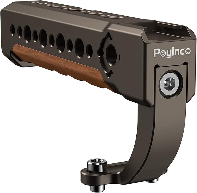 Poyinco Camera Top Handle Grip and Cage Stabilizer Rig with Cold Shoe Mount for DSLR Camera