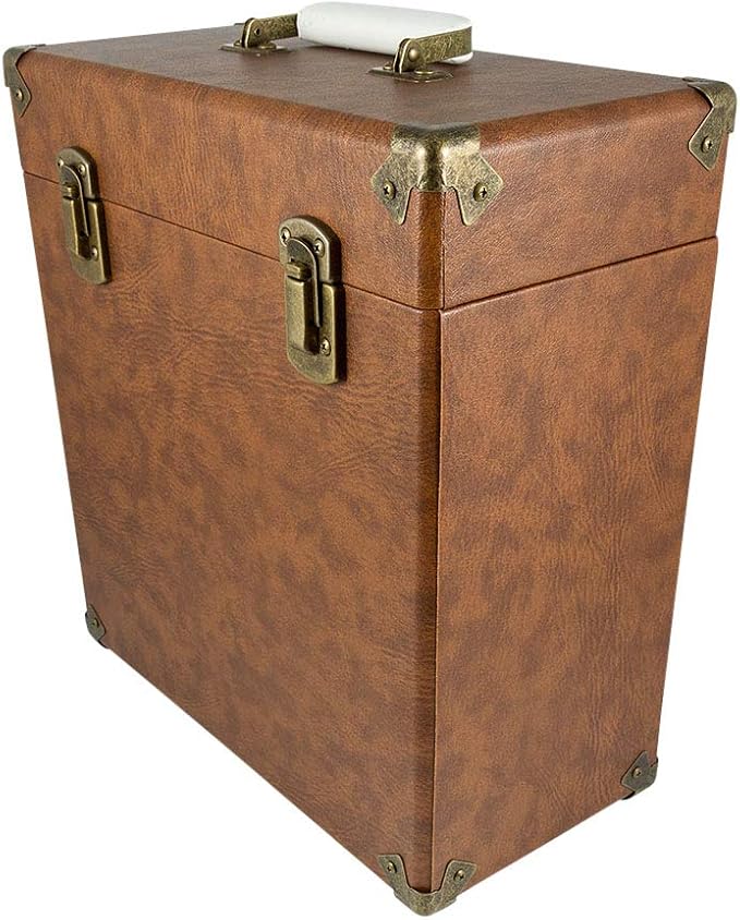 GPO Portable Retro Style Carry Case for LPs, Albums and 12Inch Vinyl Records (Holds 30 Albums)