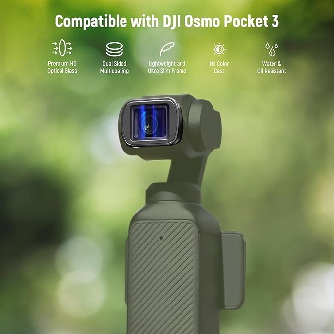 NEEWER 1.2X Blue Anamorphic Lens Compatible with DJI Osmo Pocket 3 & Creator Combo Accessories, Cinematic Blue Streak Widescreen Effect Magnetic HD Optical Glass Lens for Photography Video, LS-44 Pro