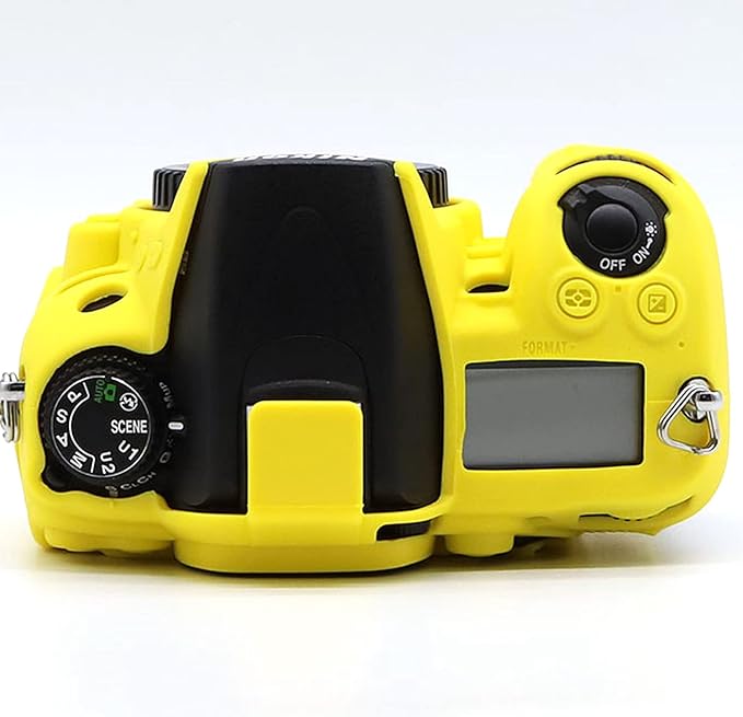 Professional Secure Silicone Camera Cases Bag Housing Rubber Body Skin for Nikon D7000 Digital SLR Camera Protective Case (Yellow)