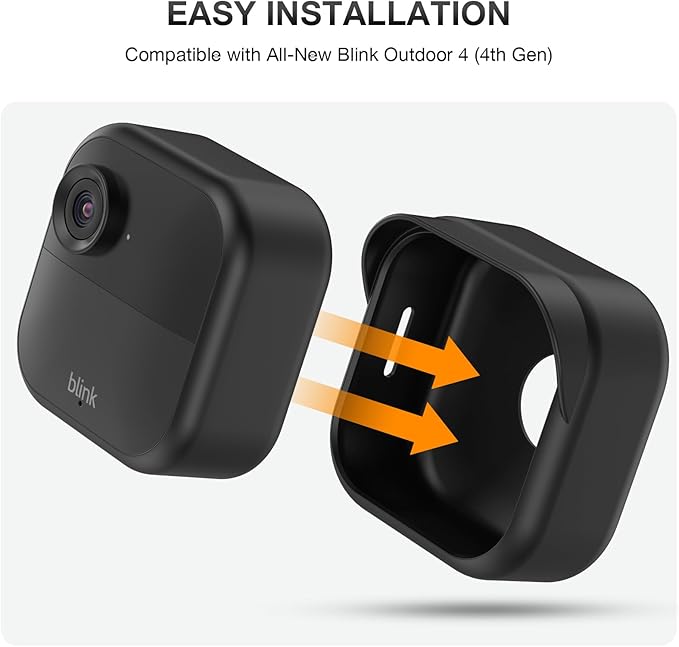 Silicone Case Cover for All-New Blink Outdoor 4 (4th Gen), 3 Pack Weatherproof Skin Cover with Hat Brim for All-New Blink Outdoor 4 Home Security Camera, Black