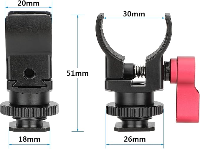 CAMVATE Shotgun Microphone Holder with Shoe Mount Adapter - 3138