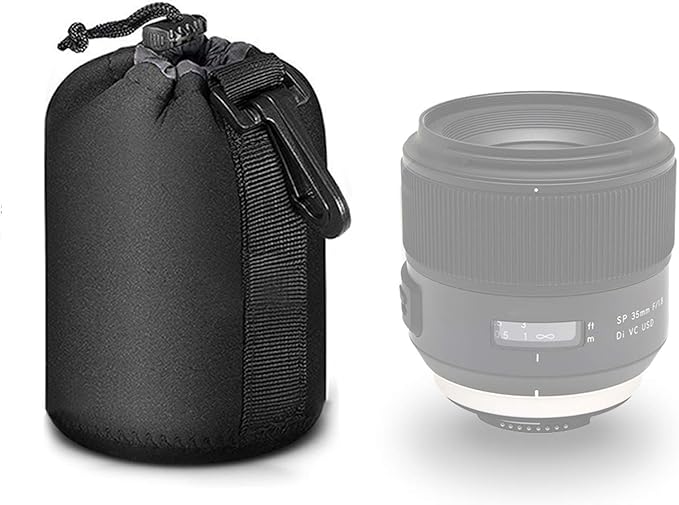 Selens Protective Neoprene Lens Pouch for DSLR Camera Lens Compatible with Sony, Olympus, Panasonic - Thick Padded Medium Camera Lens Case Bag