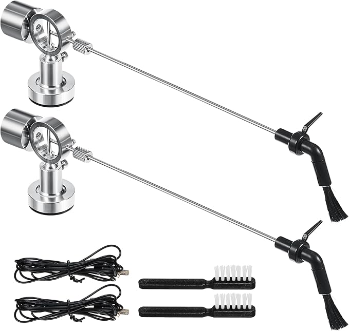 2 Set Vinyl Record Cleaning Arm Anti-static Brush for Records Cleaner Antistatic LP Cleaning Brush with Carbon Fiber Center Bristles for Turntables LP Accessories
