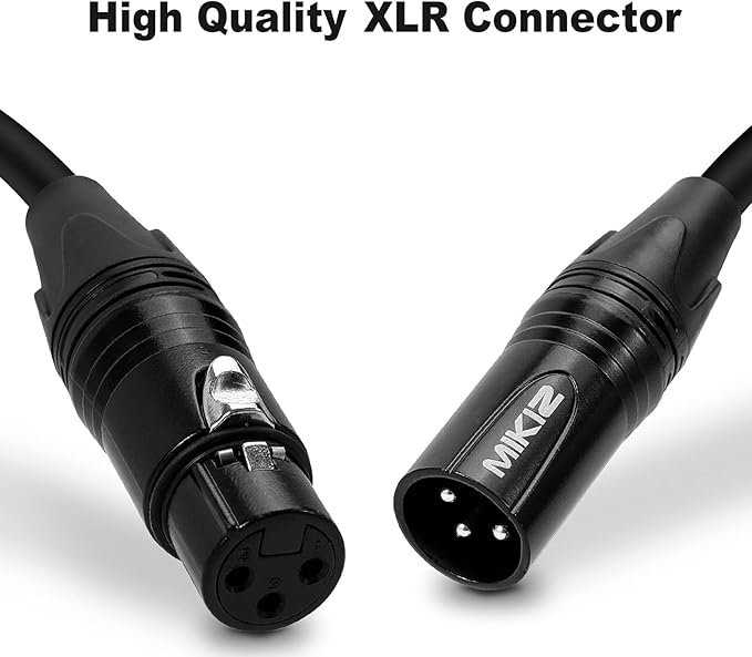 XLR Cables 50 Feet 2 Packs - Premium Balanced Microphone Mic Cord 3 Pin XLR Male to Female 50ft