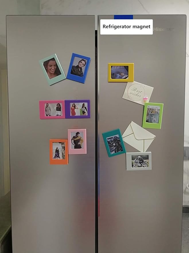 15 Pack Magnetic Small 2x3 Picture Frames for Polaroid Fujifilm Instax Mini Film, Cute Multiple Colorful Tiny Small 2 by 3 Inch Collage Photo Display Bulk Set for Fridge