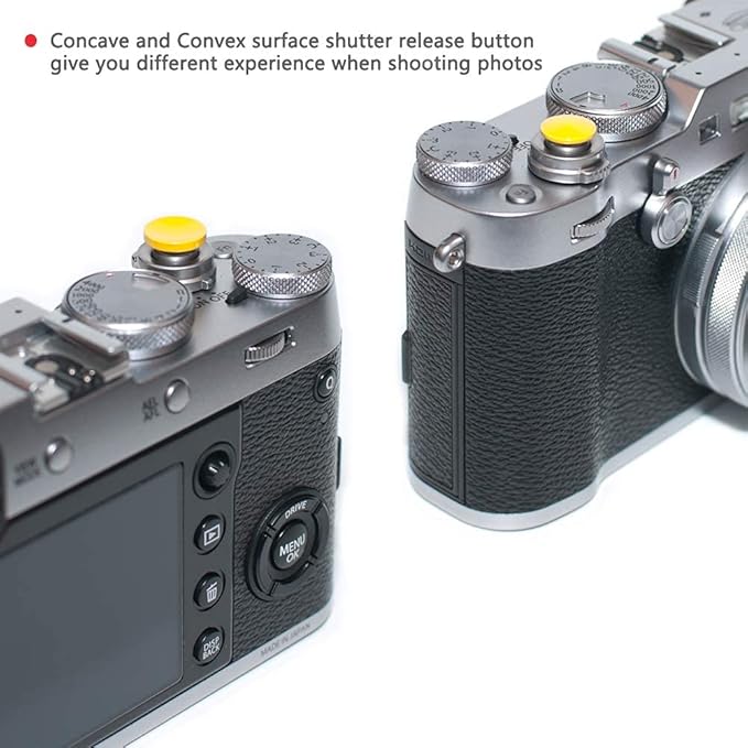 Yellow Metal Soft Shutter Release Button,Delicate Camera Shutter Button 11mm Concave 10mm Convex Surface(2 Pack)