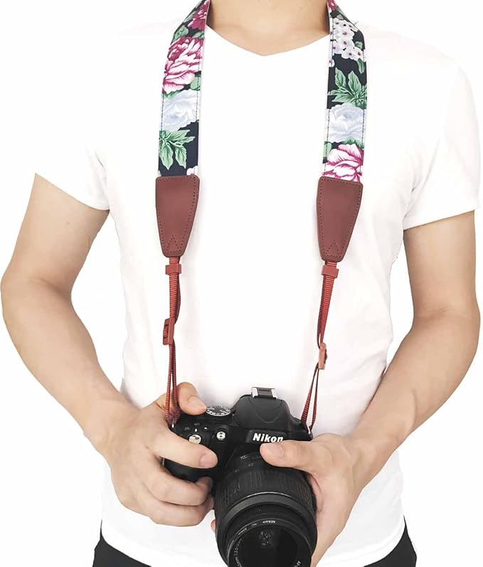 Alled Camera Strap Neck, Adjustable Vintage Floral Camera Straps Shoulder Belt for Women/Men,Camera Strap for Nikon/Canon/Sony/Olympus/Samsung/Pentax ETC DSLR/SLR