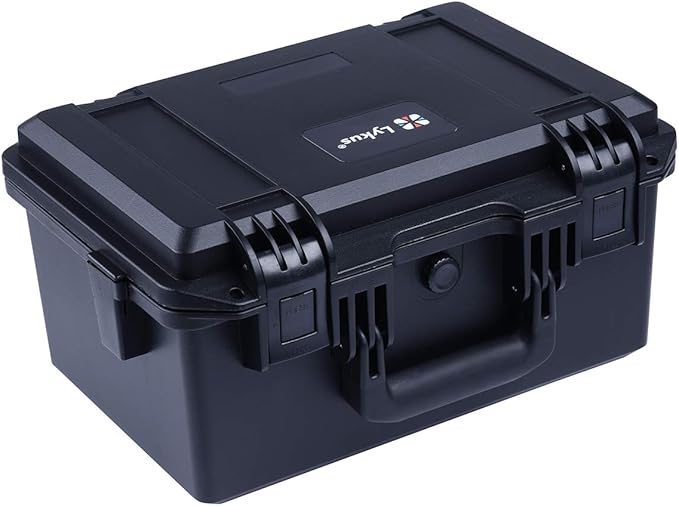 Lykus HC-3320 Waterproof Hard Case with Customizable Foam Insert, Interior Size 12.99x8.27x6.89 in, Suitable for camera,lens,drone,mic,flashlight,battery,electronics,tools,and more