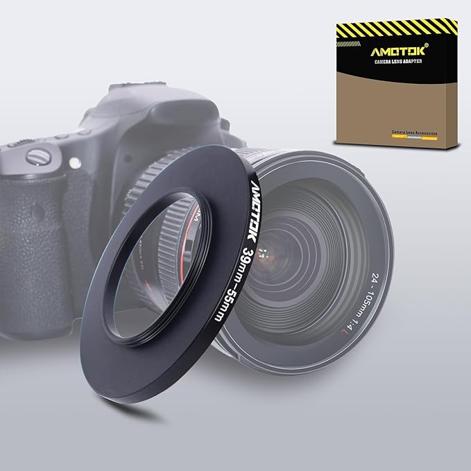 39mm Lens to 55mm Camera Lens Adapter,39mm to 55mm Filter Step up Ring Adapter Ring,Compatible All 55mm Filter Accessory