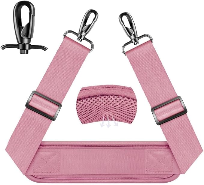 ZINZ 75" Shoulder Strap with Fixed Pad and Dual Balanced Buckles，Pink