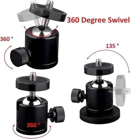 ULIBERMAGNET 24lb Magnetic Camera Mount with Mini Ball Head, Super Strong Rubber Coated Neodymium Magnet, 1/4''-20 Male Thread Stud for Security Camera