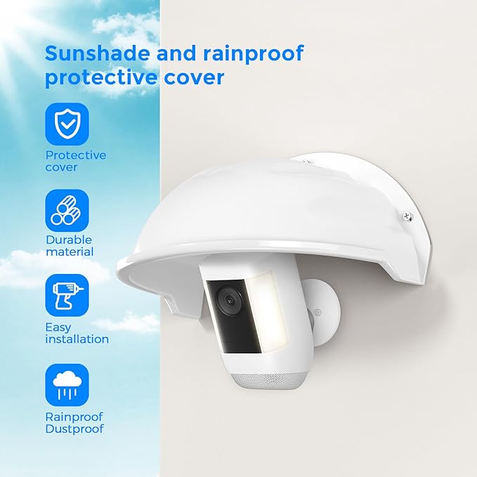3 Pack Universal Outdoor Camera Cover Sun Rain Shield for Nest Ring Arlo, Weatherproof Plastic Protective Roof Cover for Dome Bullet Security Cams