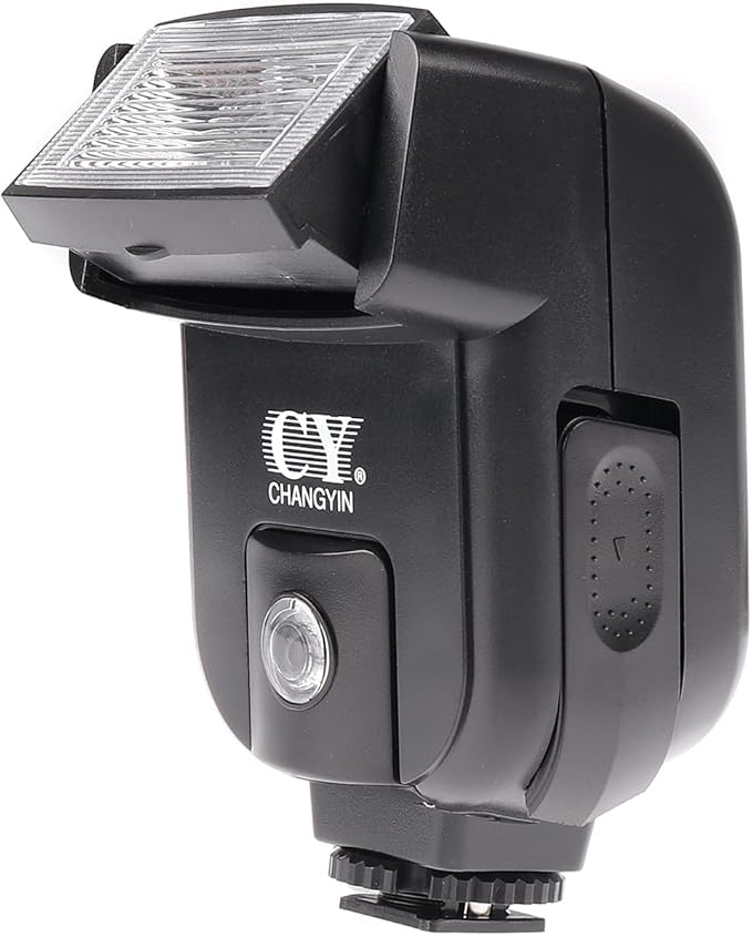 Hersmay CY-20 Universal Camera Speedlight Flash Hot Shoe Mount On-Camera Electronic Speedlight with Sync Port for Nikon/Canon/Panasonic/Olympus/Pentax Alpha Digital DSLR Camera Flash Light