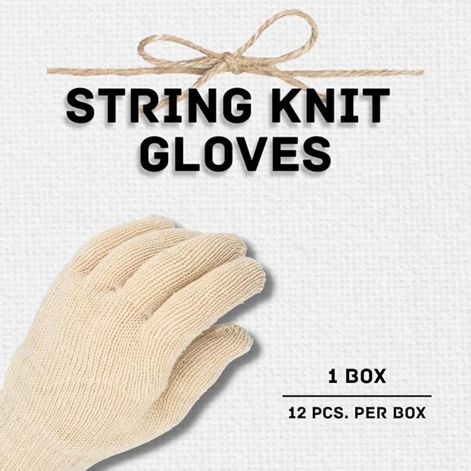 SHIELD GLOVES Cotton String Knit Gloves, 12-Pairs, Womens, Size - Small Hand Protection Lightweight Work Gloves