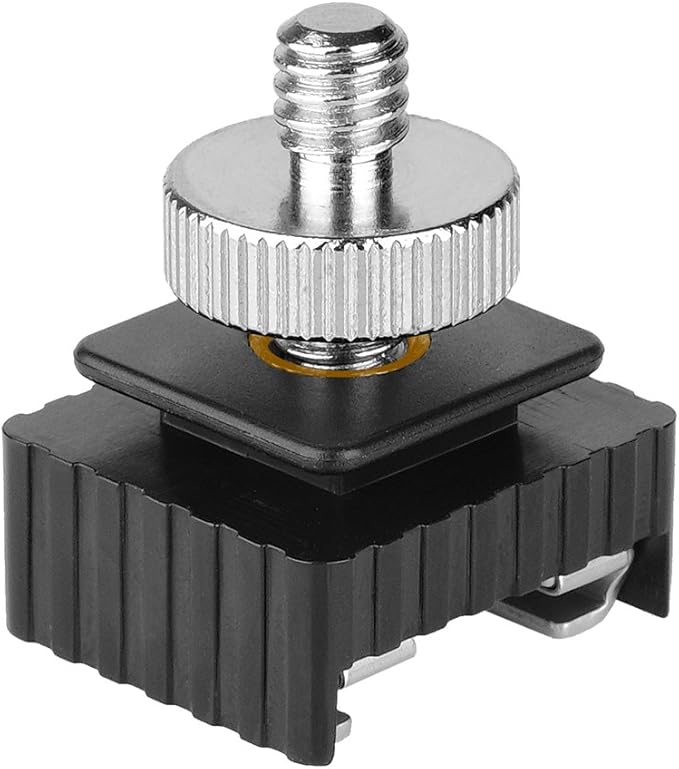 Flash Shoe Mount Adapter to 1/4 Thread Hole with 1/4"-20 Male Tripod Screw Adapter for Light Stands Umbrella Holder Flash Bracket, Strong and Solid