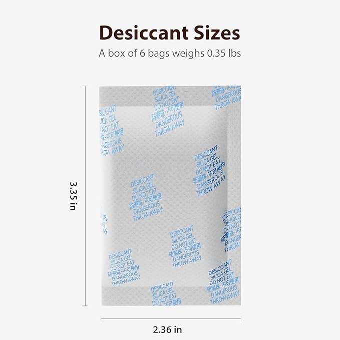 IMIPAW 6-Pack Pet Food Desiccant Bags, Transparent Silica Gel Granule Desiccant Packets, Moisture-Proof to Keep Pet Food Dry and Fresh, Suitable and Other Types of Automatic Pet Feeders