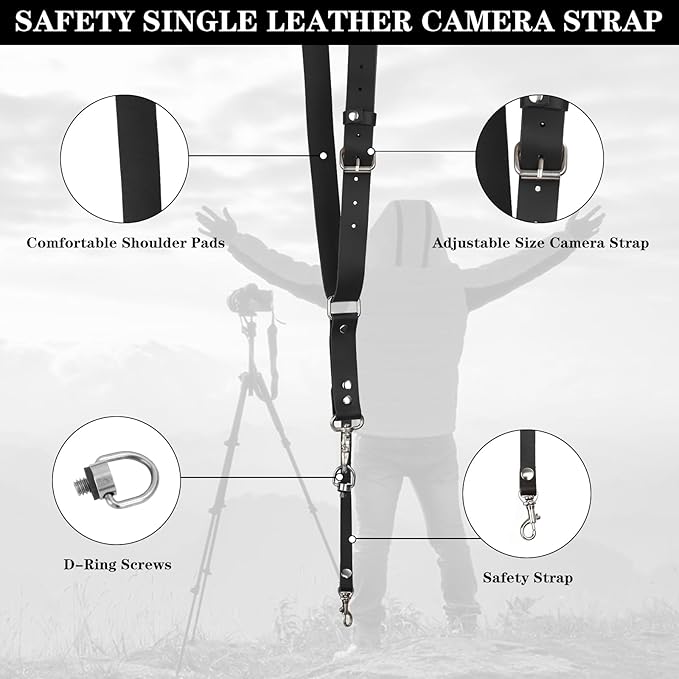 Bebaimis Single Camera Harness Strap for 1 Camera,Leather Camera Strap for Photographers,Leather Camera Harness Gear DSLR/SLR
