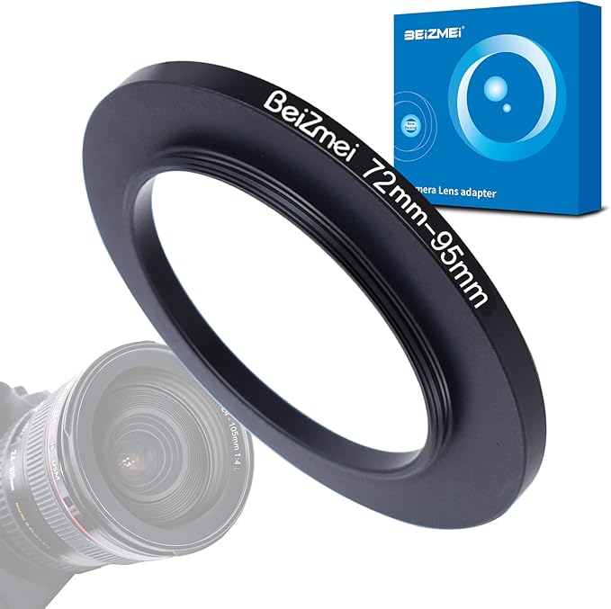 72mm to 95mm Camera Filters Ring,Filters Ring Compatiable All Brands Ø72mm Lens to Ø95mm UV ND CPL Camera Accessory.Made of CNC