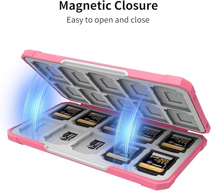 Memory Card Case with 40 Slots for 20 Micro SD SDXC SDHC TF Cards and 20 SD SDXC SDHC Cards,Anyskill SD Card Holde Features a Portable and Compact Design