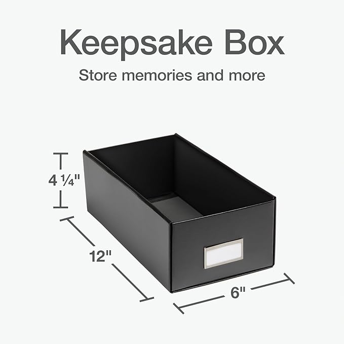 Oxford Keepsake Box, Protective Storage Box, Home and Office Organizer, Photo Storage Box, Souvenir Organizer, Small, 6" x 12" x 4 1/4" (41789)