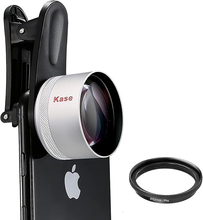 Kase Master Macro Phone Camera Lens Pro with 52mm Filter Adapter Ring for iPhone 17 16 15 14 13 12 Pro Max Samsung Android, Shoot Distance 40-85mm