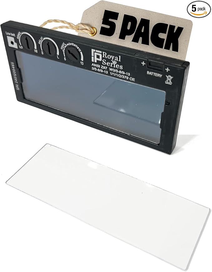 5 Pack Back Cover Clear Lens For Royal Series Adjustable Welding Lenses | May Fit Other Brands
