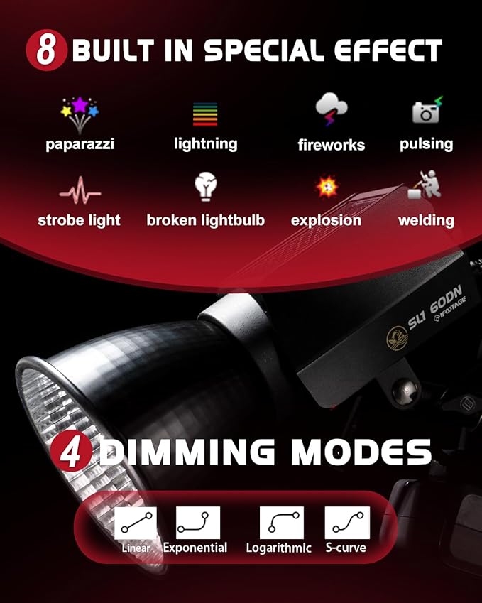 IFOOTAGE LED Video Light SL1 60DN,5600K Daylight Photography Lighting,70W Continuous Output Lighting,Portable Video Lighting for Video Recording,Studio,App Control