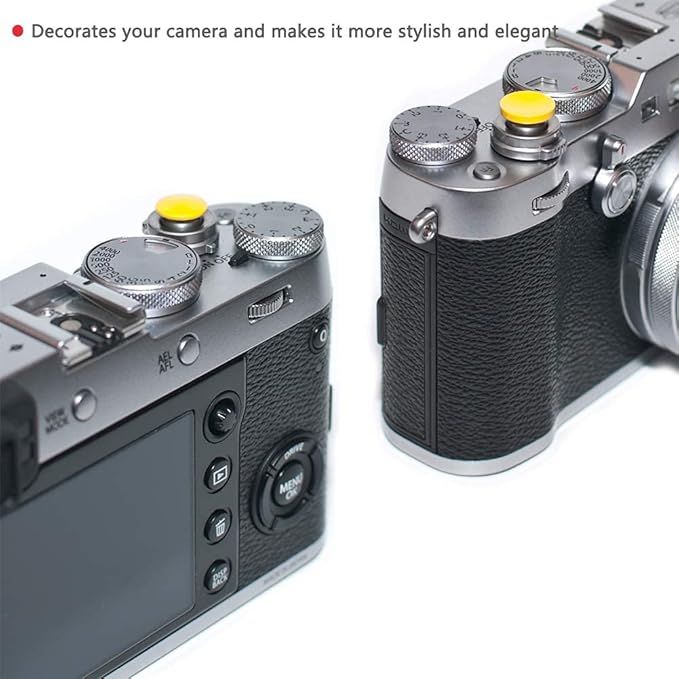 Yellow Metal Soft Shutter Release Button,Delicate Camera Shutter Button 11mm Concave 10mm Convex Surface(2 Pack)
